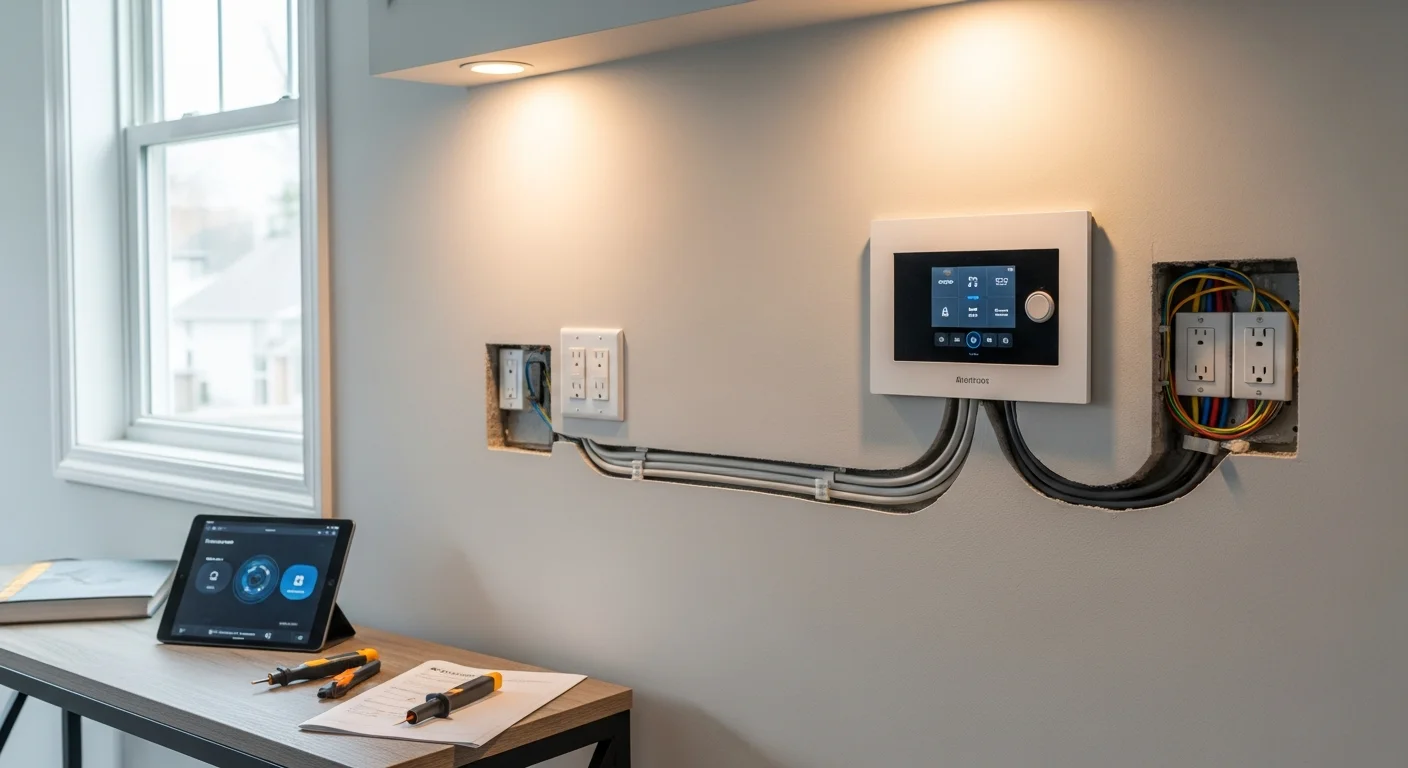 Smart home control panel installed in residential home