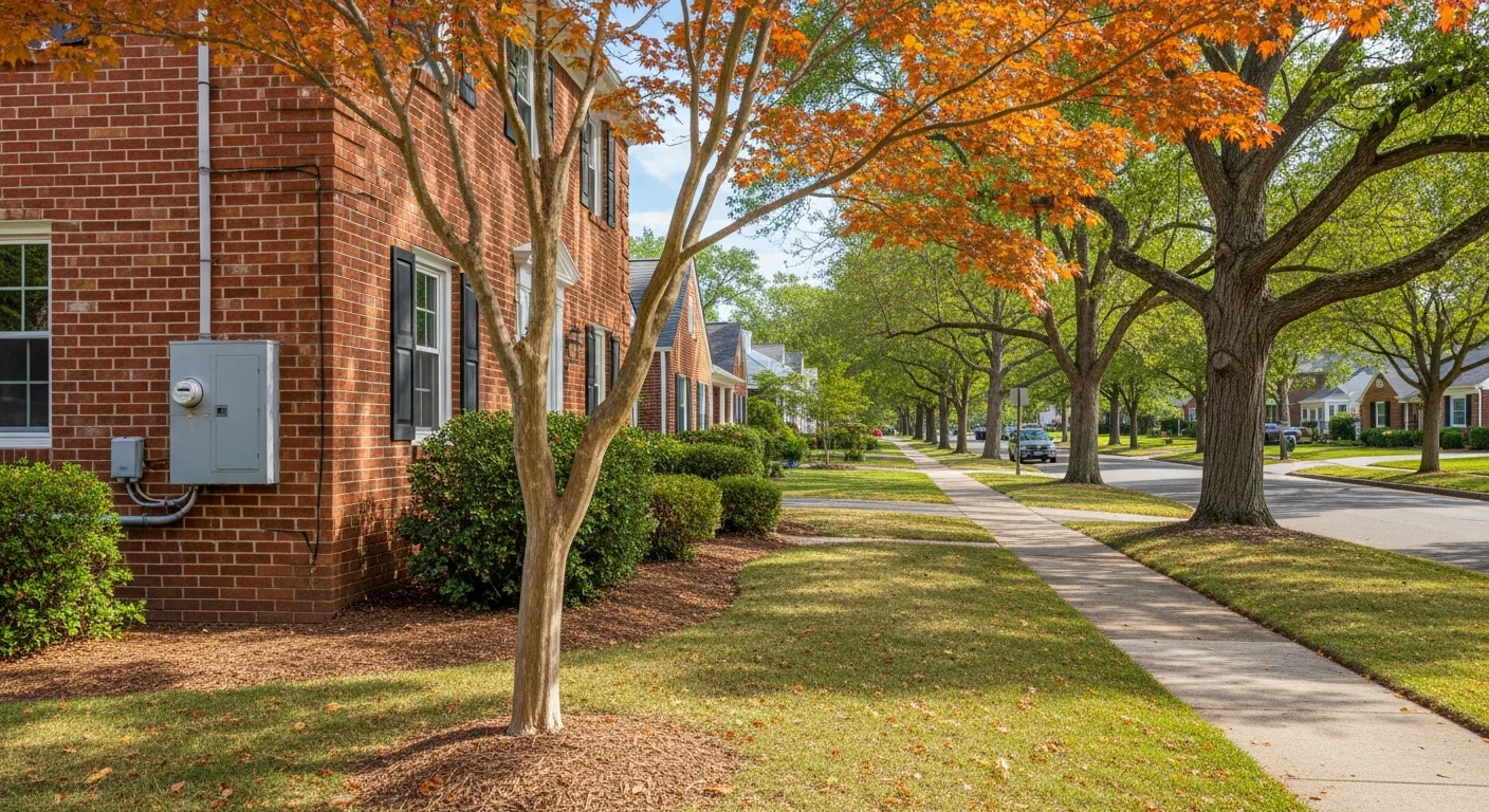 Well-maintained brick colonial home on a tree-lined Madison street with manicured lawn and established landscaping.